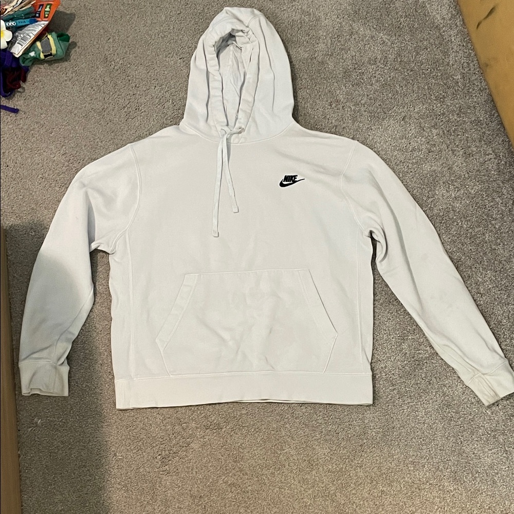 Nike Women's Light Gray Hoodie Sweater